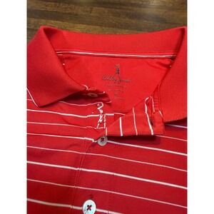 Bobby Jones classic performance golf shirt XL. Red and white stripped polo.